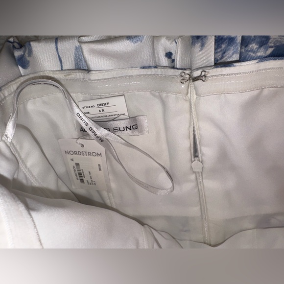 NEW Alfred Sung Floral Ruffle Strapless Trumpet Gown sz 6 - Picture 4 of 6